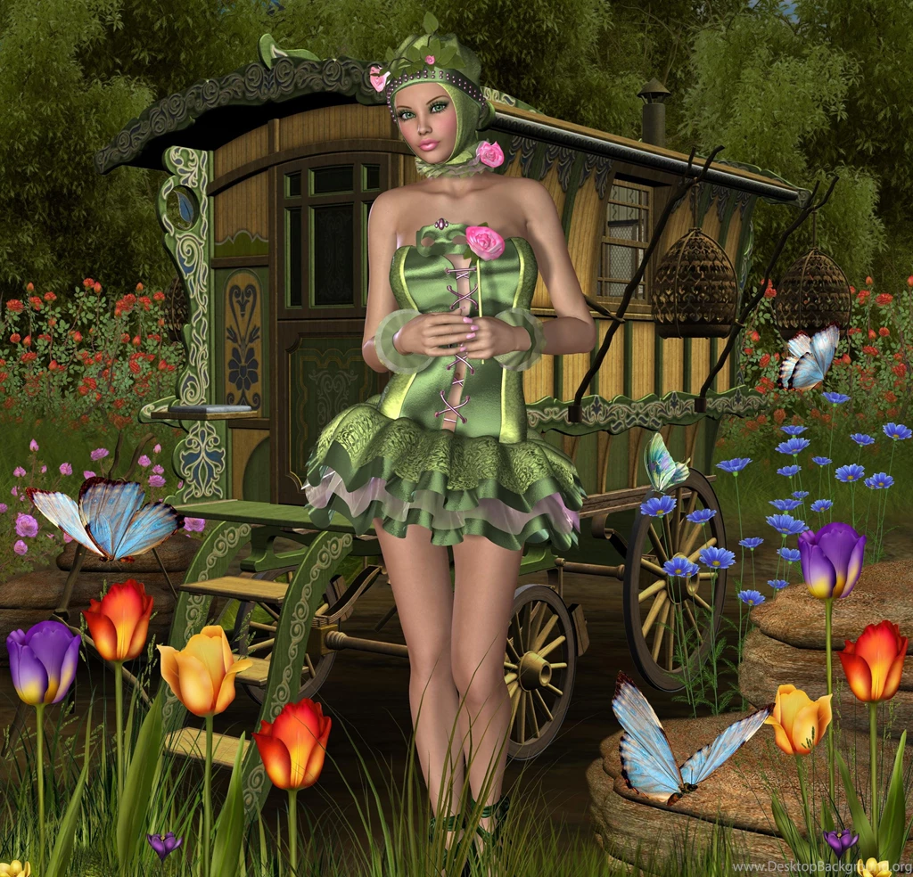 GREEN GYPSY OF GARDEN WALLPAPER (