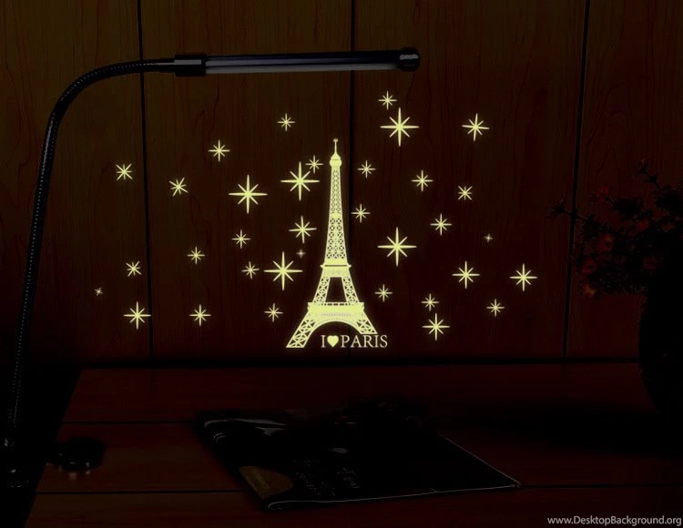 2PCS/SET Glow In The Dark Diy Pairs Tower Stars Wall Stickers ...