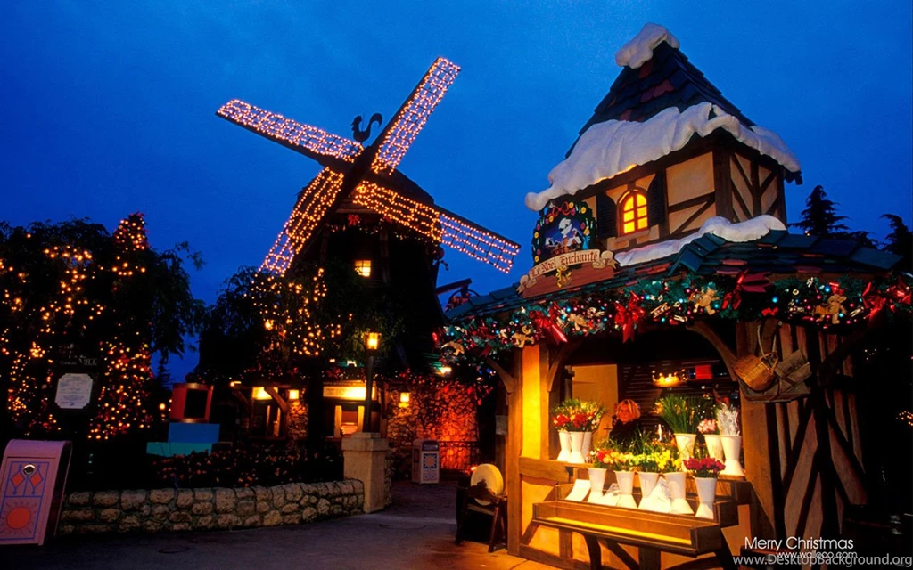 Disneyland Christmas Night Scene Wallpapers 1280x800 Holiday ...