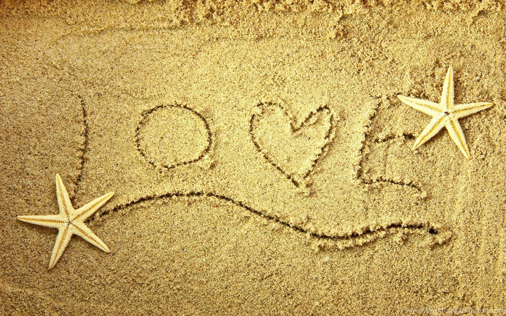 Sand Heart Love Star Fish HD Wallpapers Wide   New HD Wallpapers