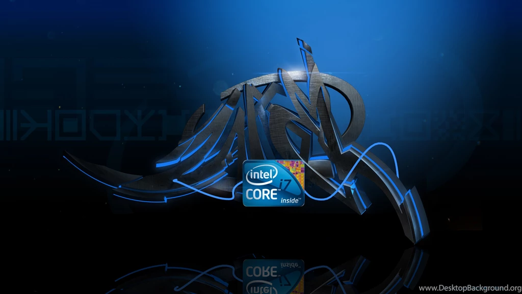 Download Wallpapers 3840x2160 Processor, Logo, Blue, Black, Lines ...