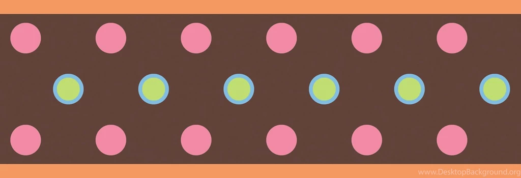 Brown And Pink Polka Dot Peel And Stick Wallpapers Border
