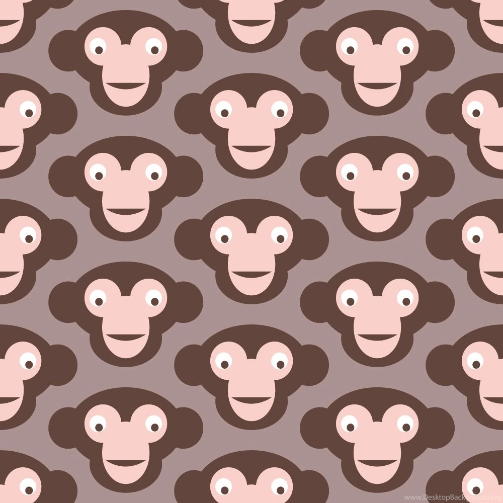 Lavmi Wallpapers Little Monkey Pink Brown