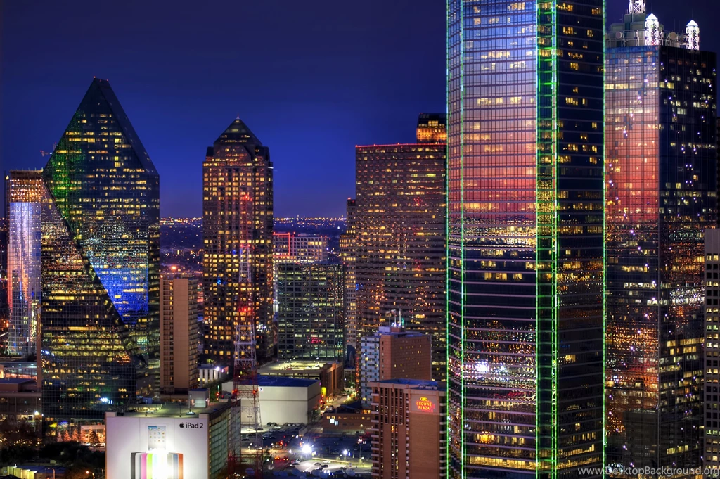 Wallpapers Night, City, USA, Texas, Dallas, Tower, Street, Lights ...