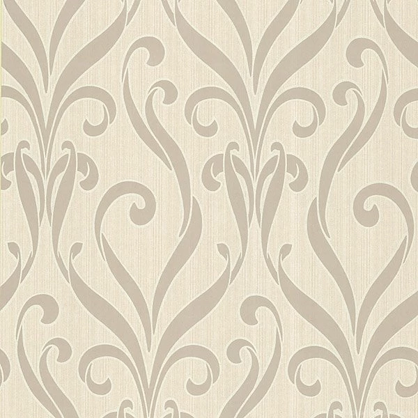62 65852 Taupe Swirl Modern Damask Medusa Kenneth James Wallpapers
