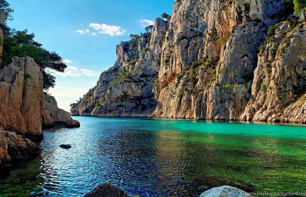France, Hidden Beach, Small Bay, Trees, Beach, Beautiful, Sea ...