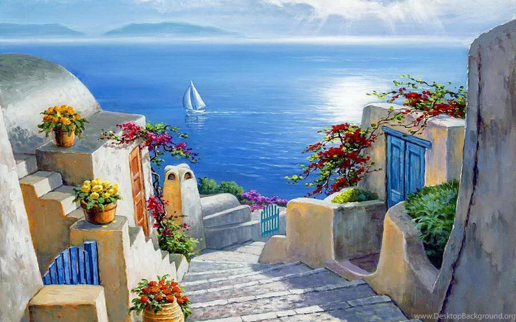 STAIRS TO THE SEA WALLPAPER (