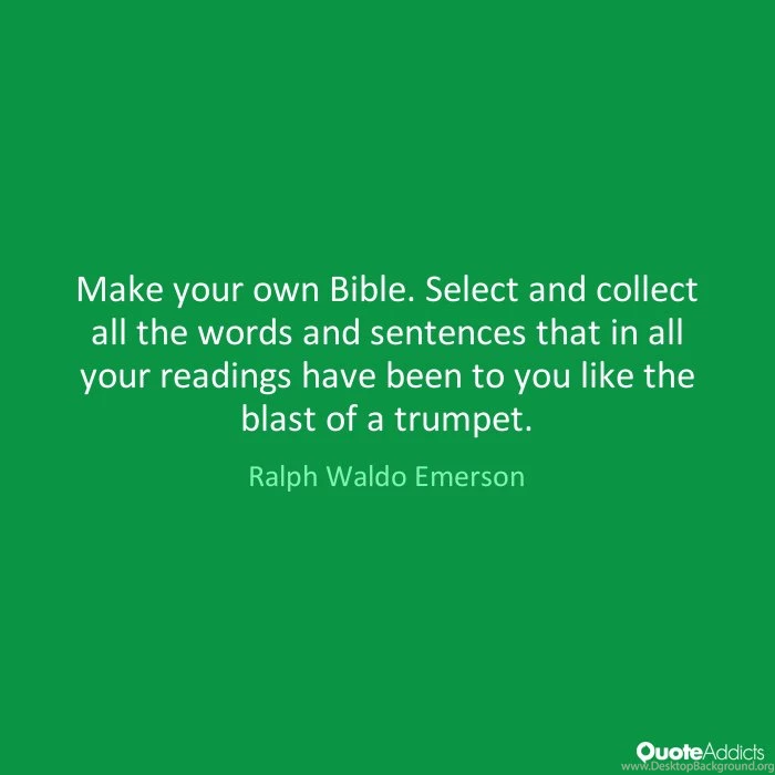 Make Your Own Bible. Select And Collect All The Wo By Ralph Waldo ...