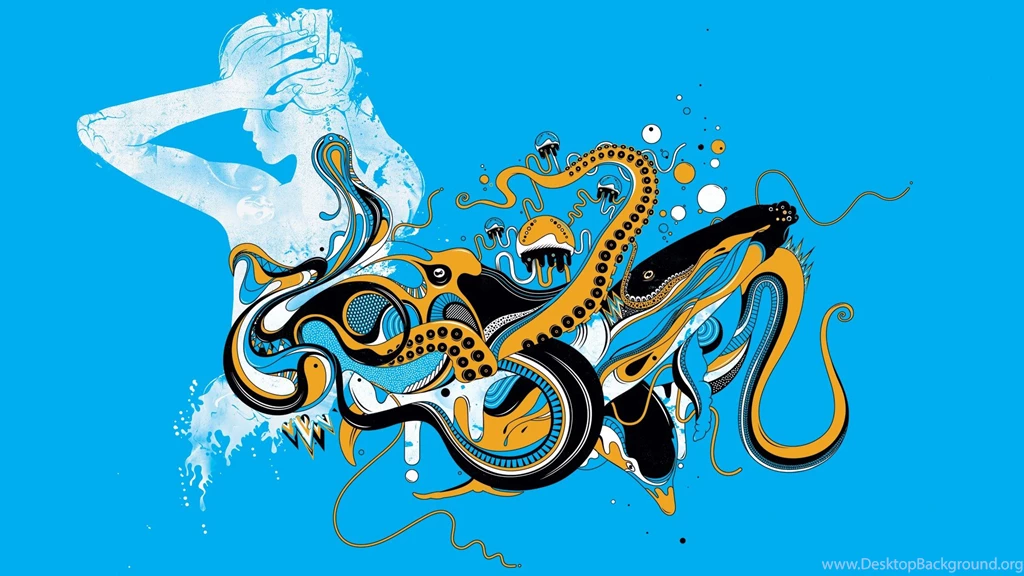 Wallpapers, Scenic, Stencil, Sea, Creature (