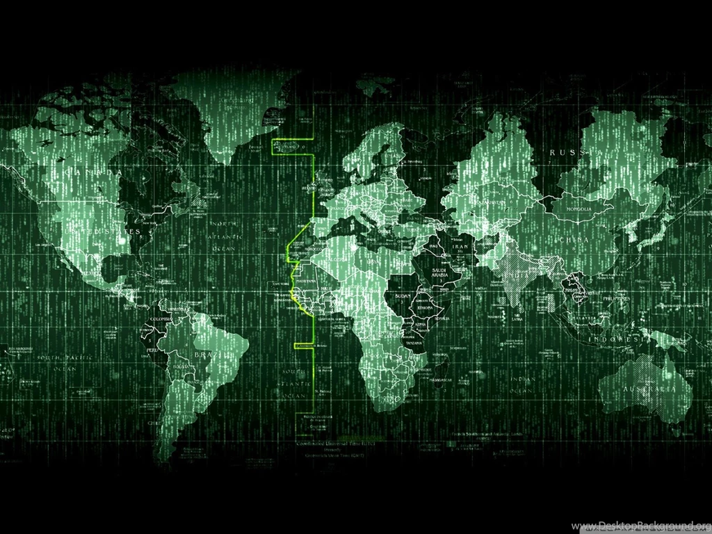 Matrix Code World Map HD Desktop Wallpapers : High Definition ...