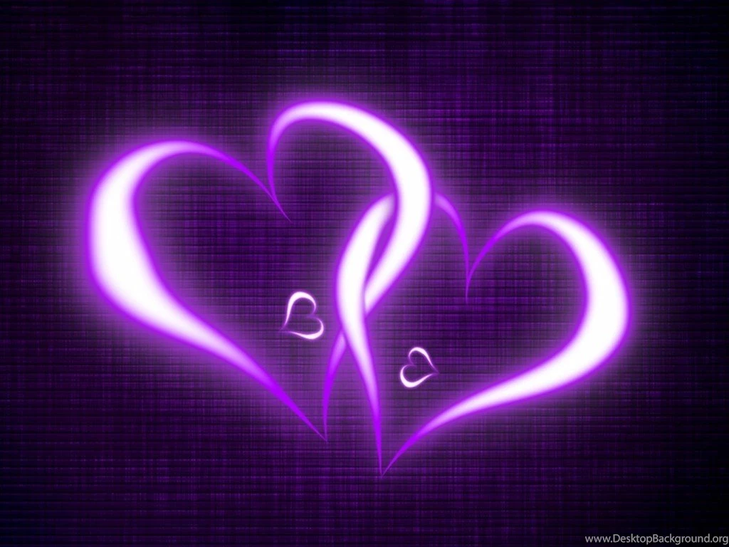 Cute Purple Love Hearts For Two