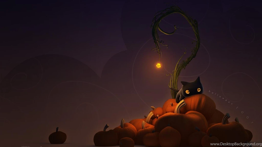 Cute Halloween Cat 1920x1200px Desktop Background