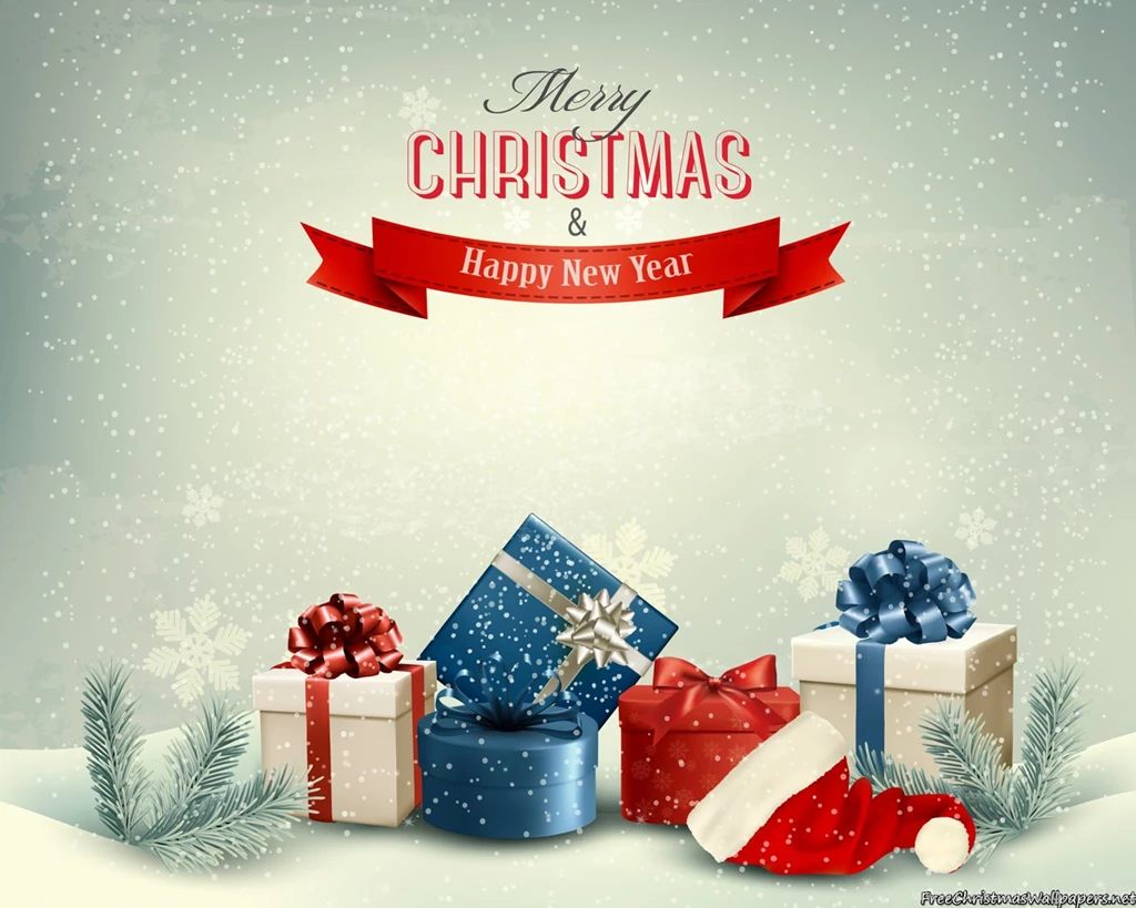 Merry Christmas And Happy New Year Presents Wallpapers