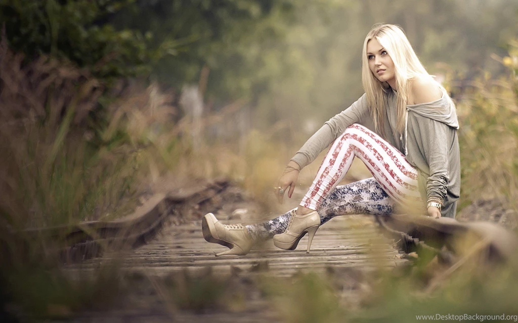 Beautiful Girl Blonde Railroad
