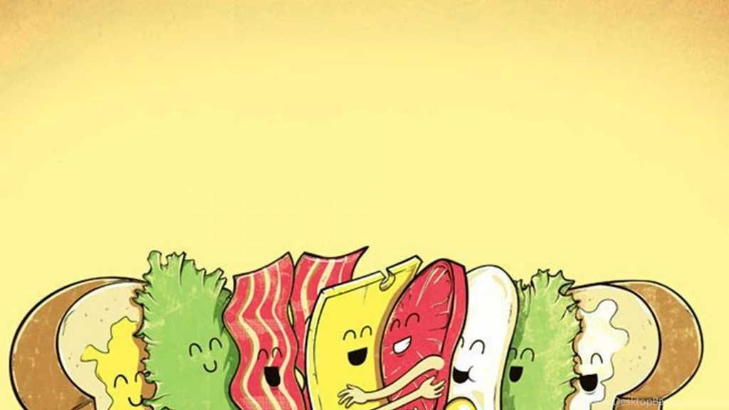Funny Cheese Bacon Tomato Lettuce Sandwich Wallpapers