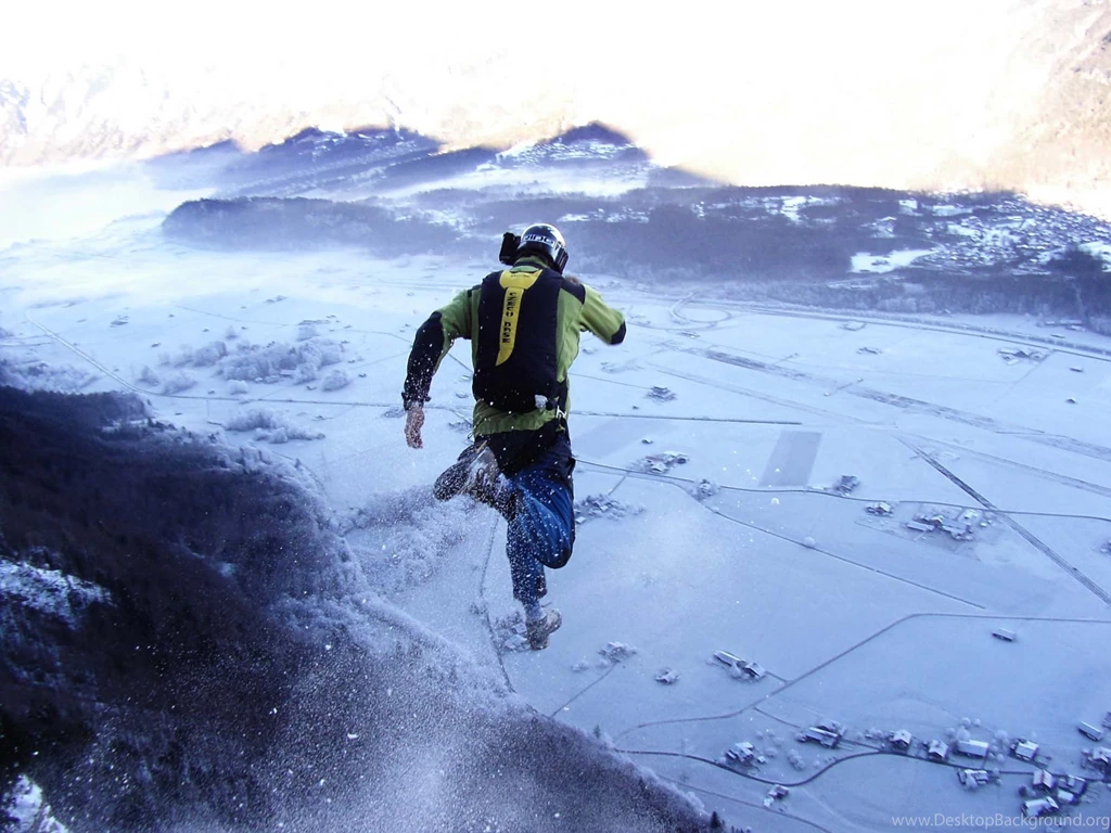 Base Jumping Jump Fly Flight Extreme Dive Diving Sky (12 ...