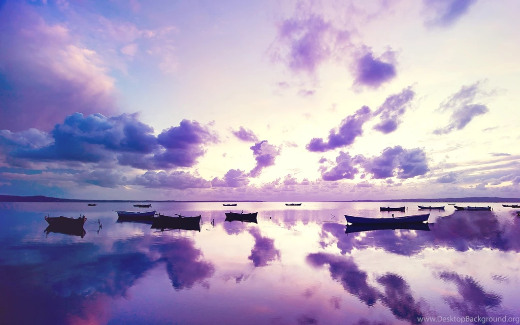 Purple Sunset In Ocean Wallpapers