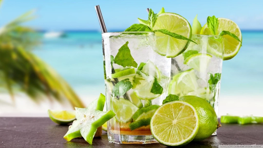 Tropical Cocktail With Lime HD Desktop Wallpapers : High Definition ...
