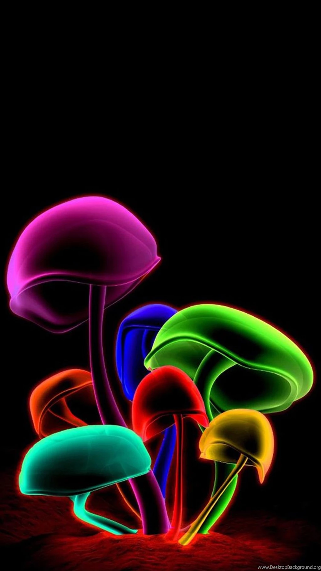 3D Color Mushrooms Galaxy S6 Wallpapers