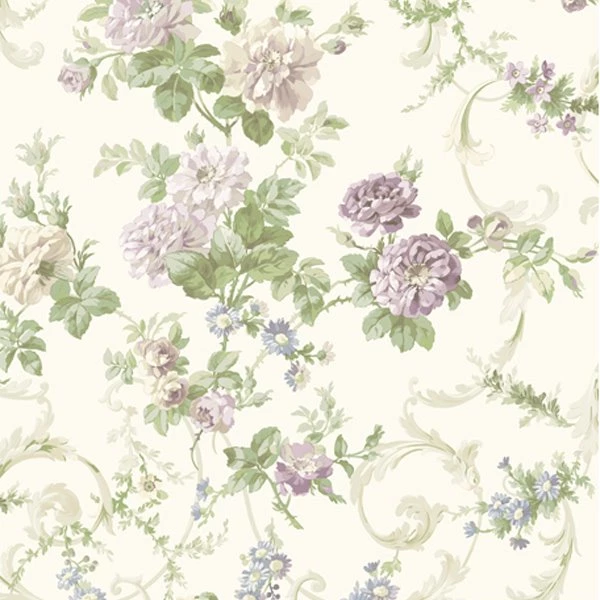 CG58399 Purple Floral Tapestry Villa Cottage Garden Wallpapers ...