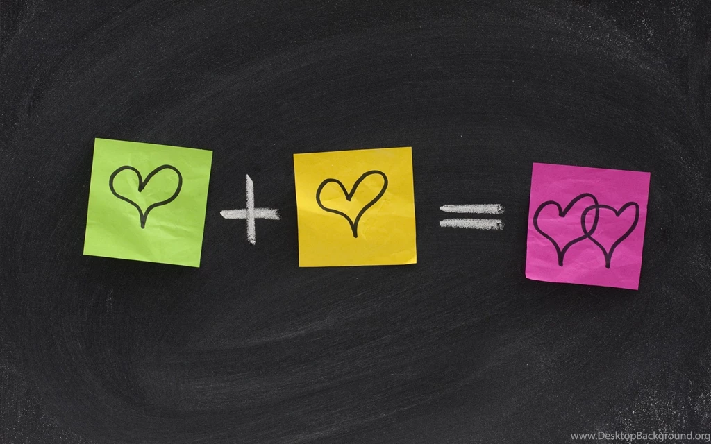 One Love Plus One Love, Equals Two Love Hearts Wallpaper,One HD ...