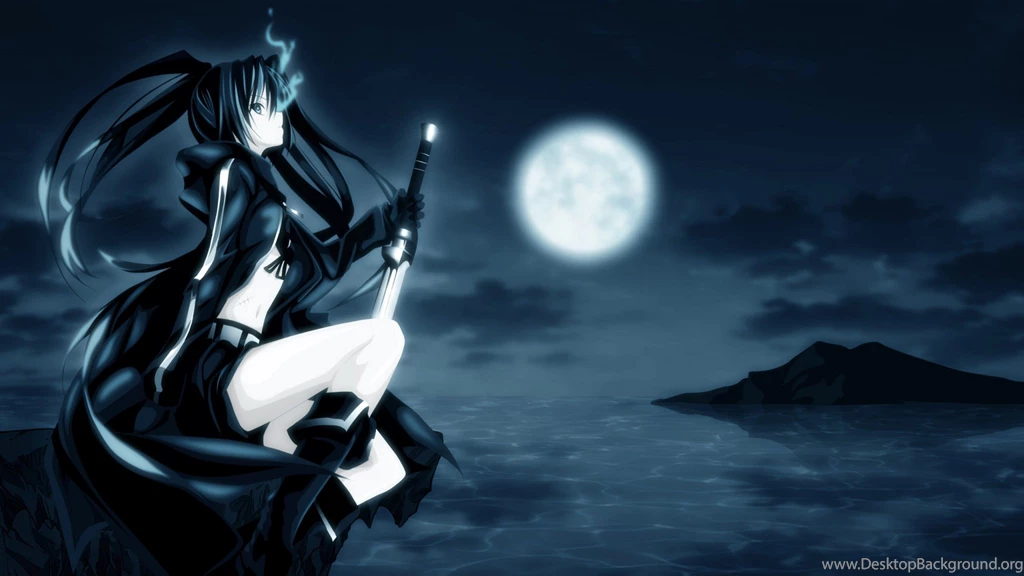 Download Wallpapers 2048x1152 Black Rock Shooter, Girl, Brunette ...