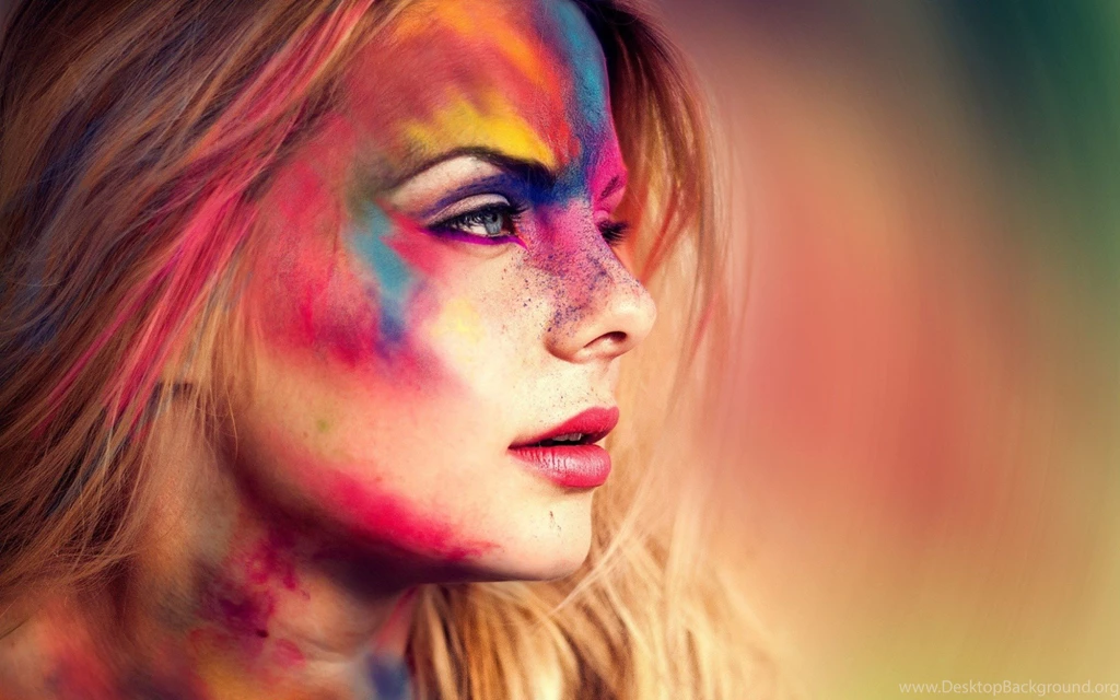 Bright Colors On The Face And Hair Of A Girl Wallpapers And Images ...