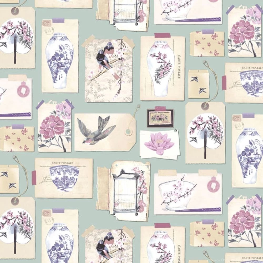 Vintage Oriental Birds Statement Holden Decor Wallpaper. Bq Bird ...