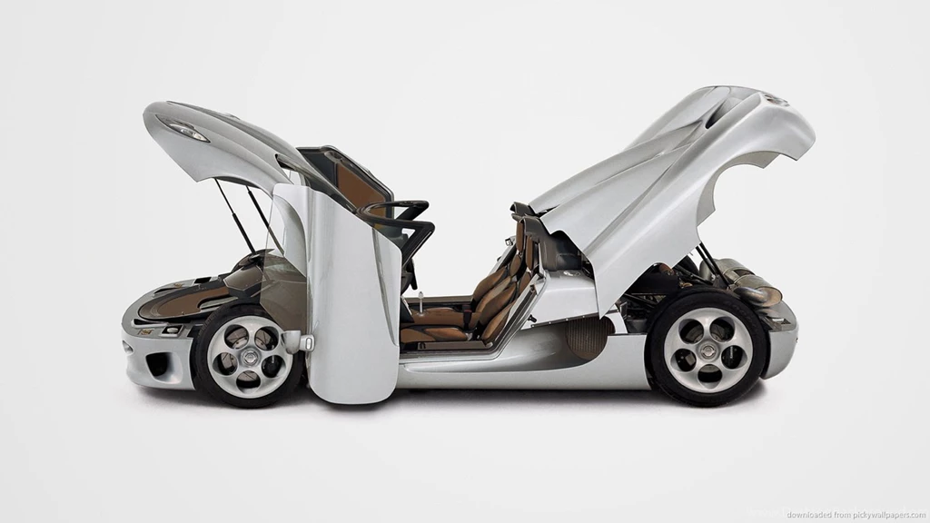 Download 1366x768 Koenigsegg CC All Doors Open Wallpapers
