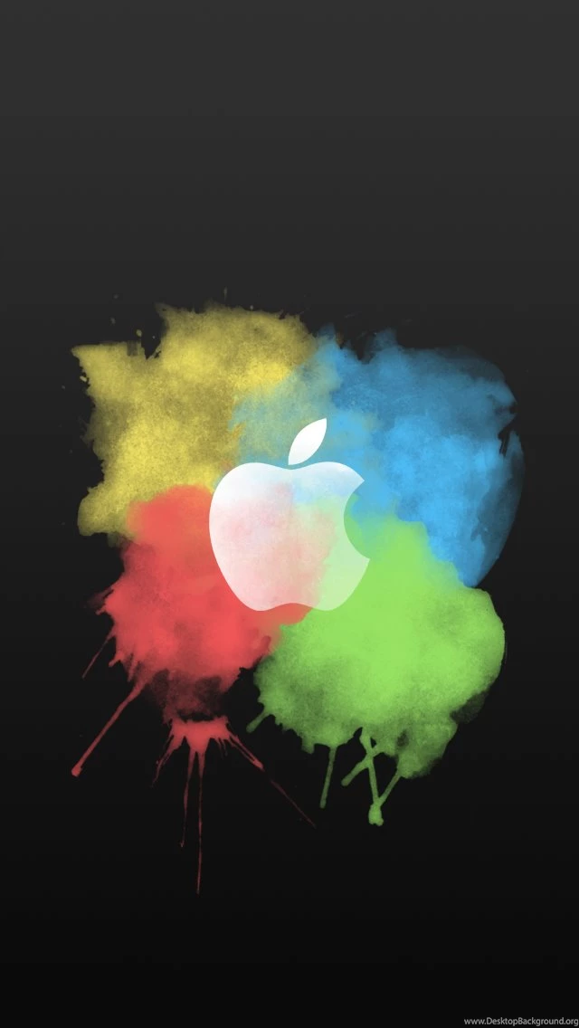 Paint Brush Color Splash Apple Logo Dark iPhone 5 Wallpapers / IPod ...