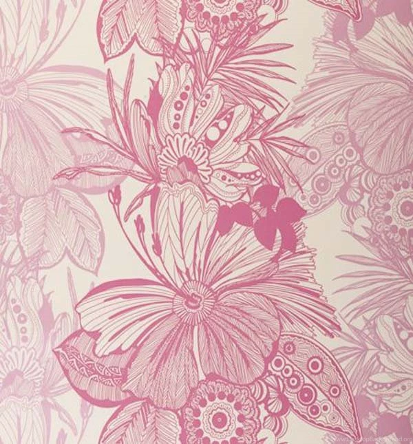 Clarke Clarke Hula Wallpapers Fuchsia W0025 01
