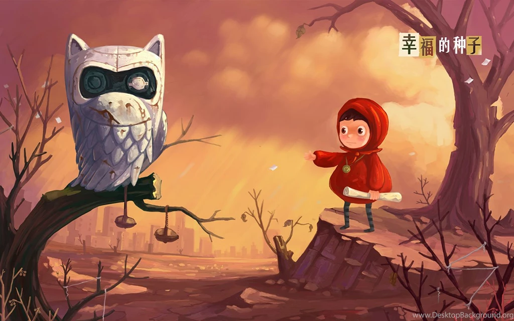 Seeds Of Happiness" Little Red Riding Hood Hand painted Wallpapers ...