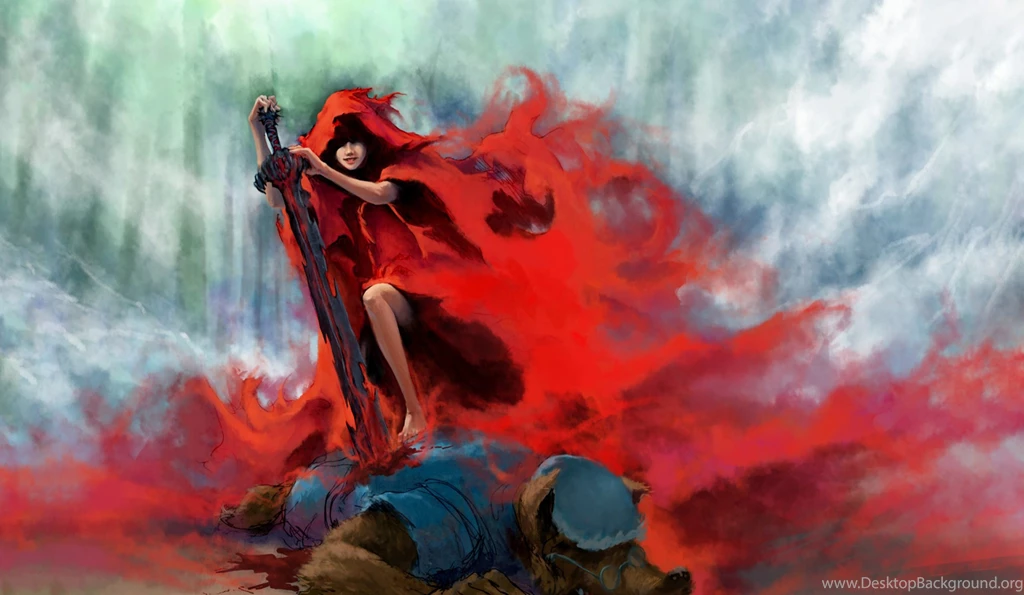Rain Little Red Riding Hood Fantasy Art Artwork Swords Wolves ...