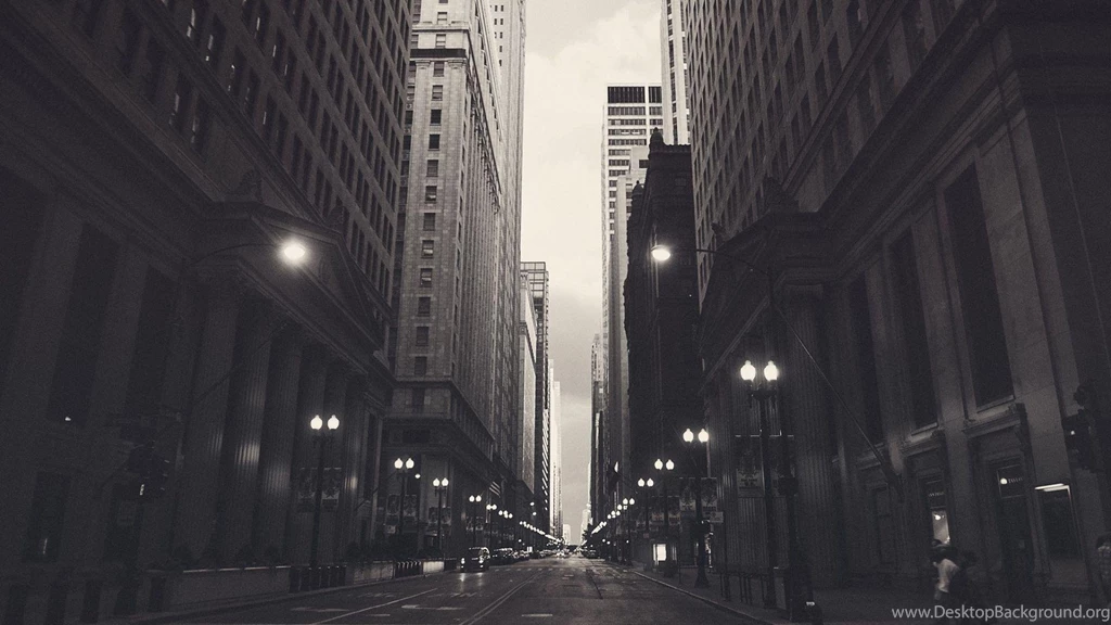 Şehirler, Chicago, Financial District, Kent, Siyah Beyaz Cep ...