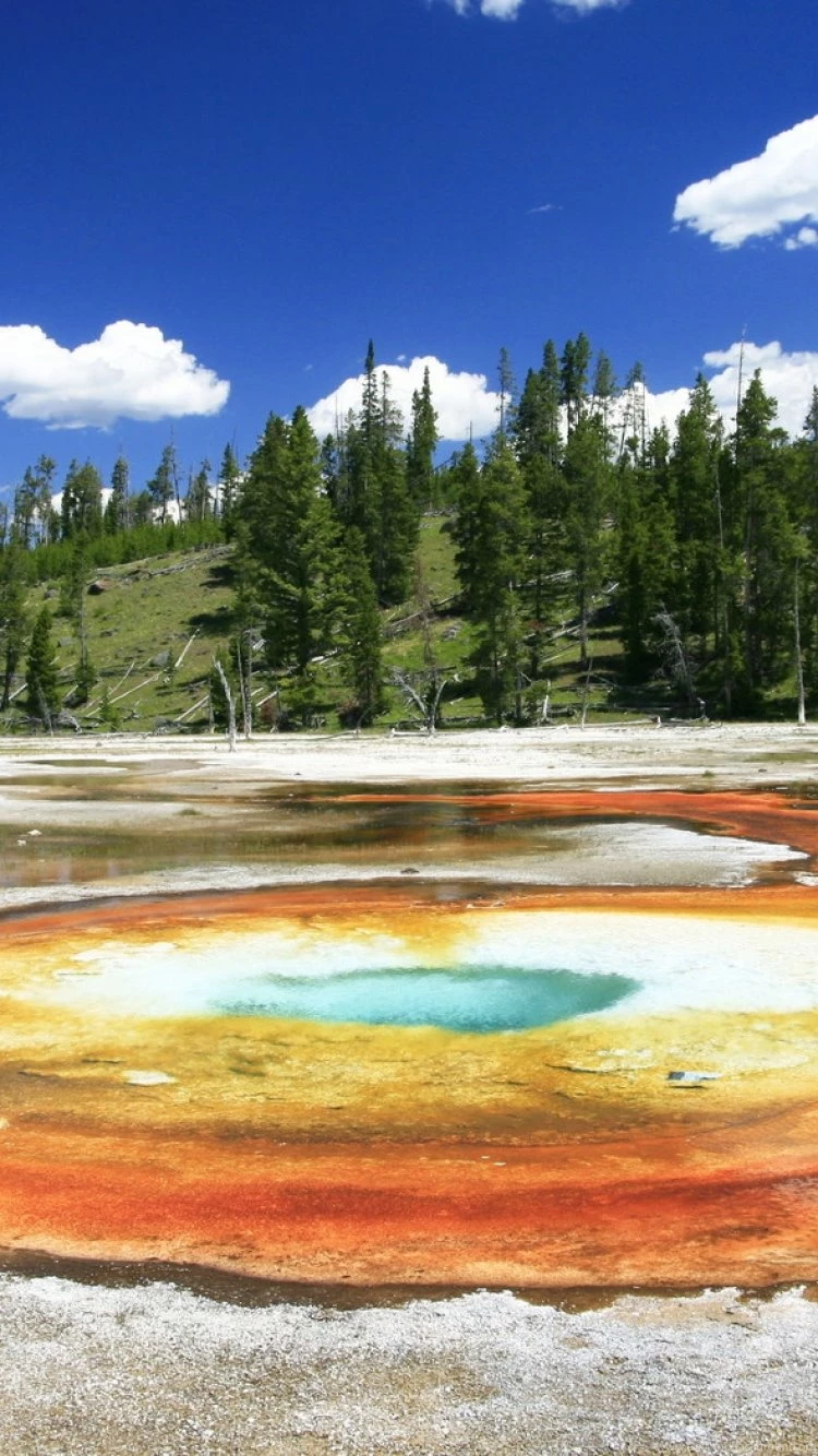 Download Wallpapers 750x1334 Yellowstone, Reserve, Lake, Source ...