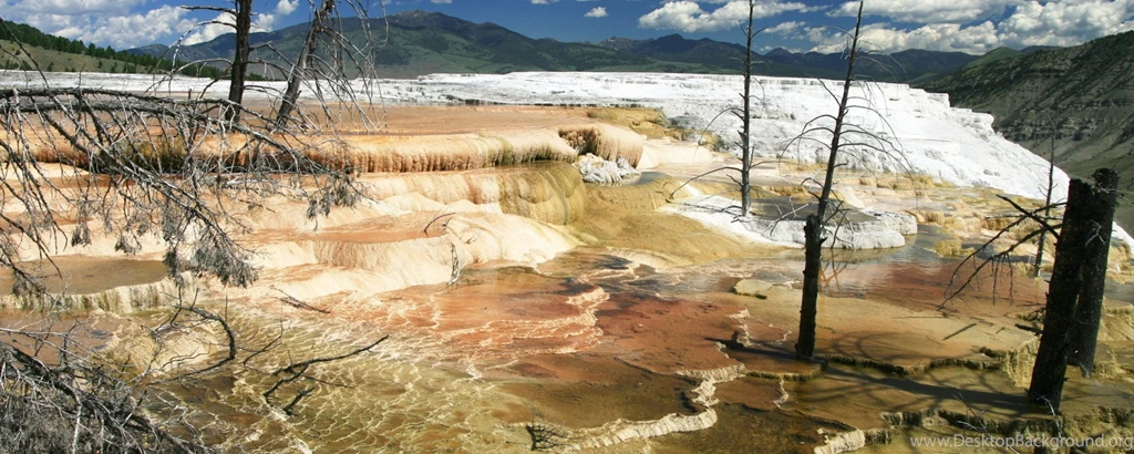 Download Wallpapers 2560x1024 Yellowstone, Reserve, River, Source ...