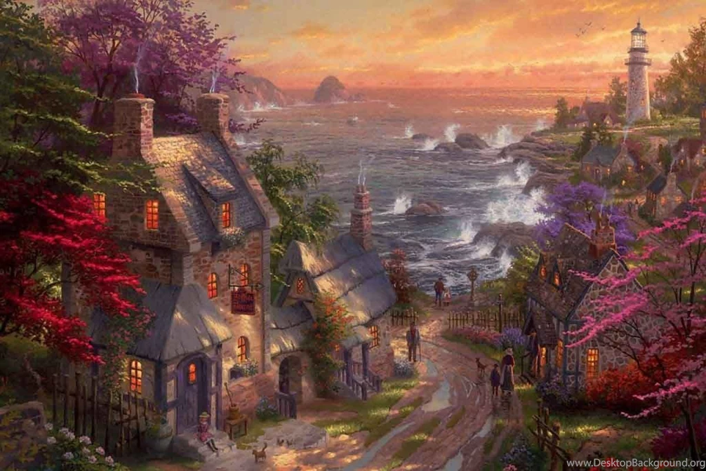 Lighthouse Pictures Thomas Kinkade Related Keywords & Suggestions ...