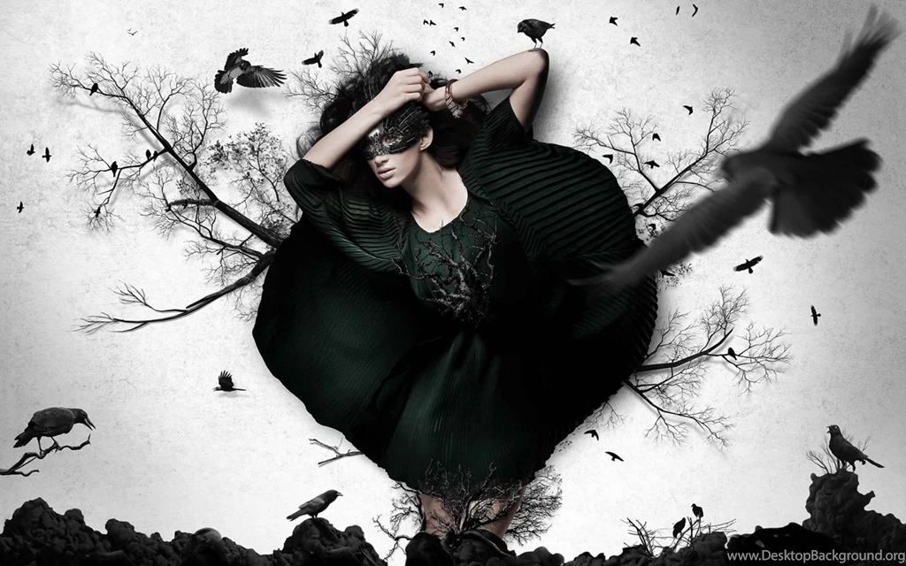 Wallpapers Crow Lady By Sandeep Kothiyal Tutorialstorage Photoshop ...