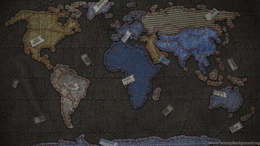 WORLD MAP ON JEANS WALLPAPER (
