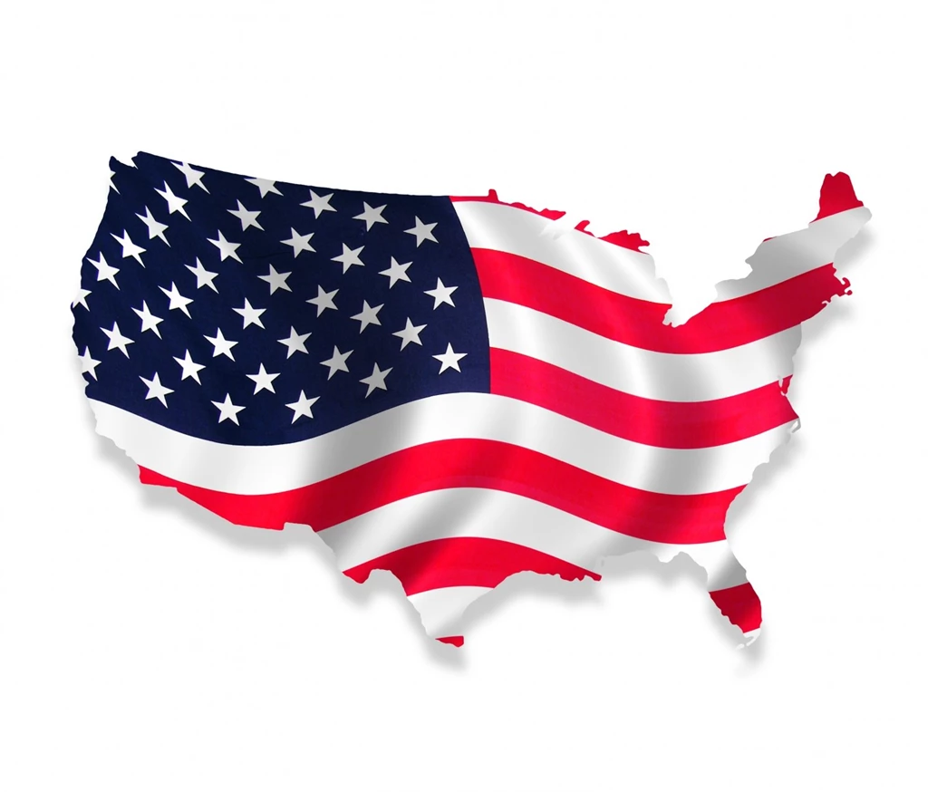 Maps: Usa Map With Flag