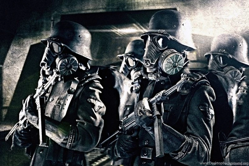 Soldiers,gas Masks Soldiers Gas Masks Nazi Mp40 Iron Sky 1920x1281 ...