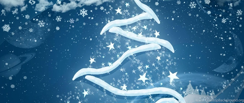 Download Wallpapers 2560x1080 Christmas Tree, Snowflakes, Stars ...