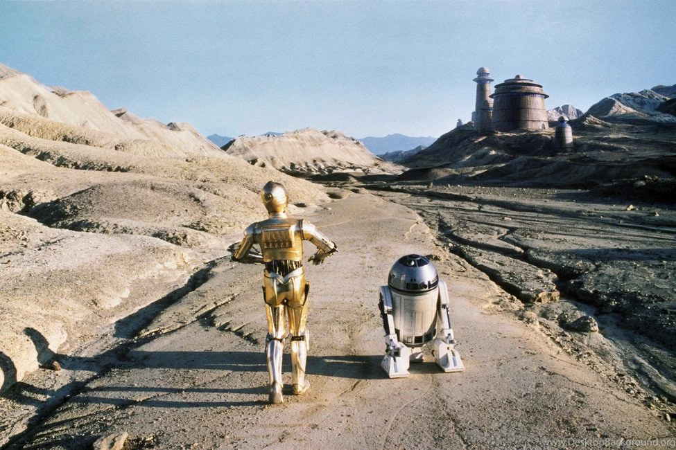 Star Wars R2 D2 And CP 3O Tatooine Wall Mural & Photo ...