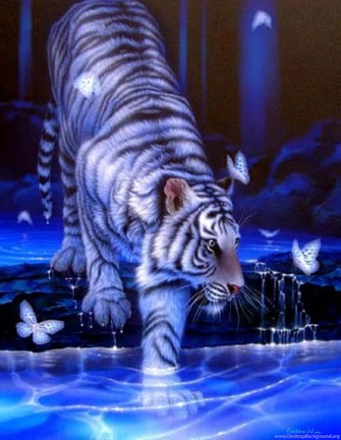 White Tiger Animated Wallpapers