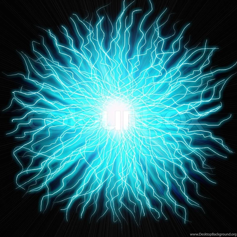 Electric Flash Of Lightning On A Colored Backgrounds