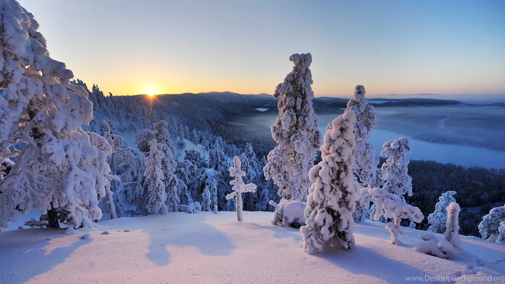 Finland Snowy Hills Sunset 4K Ultra HD Desktop Wallpapers New ...