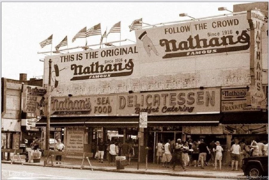 The Original Nathan's Hotdog Stand, On The Boardwalk: Coney Island ...