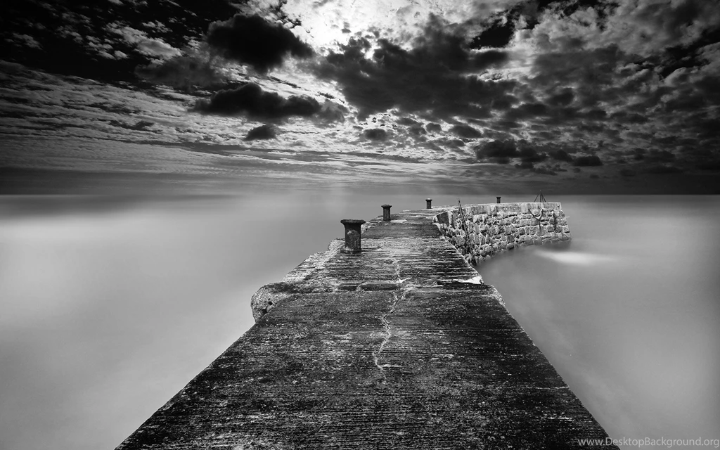 Old Wall Fog Dramatic Sky Noir Desktop Wallpapers