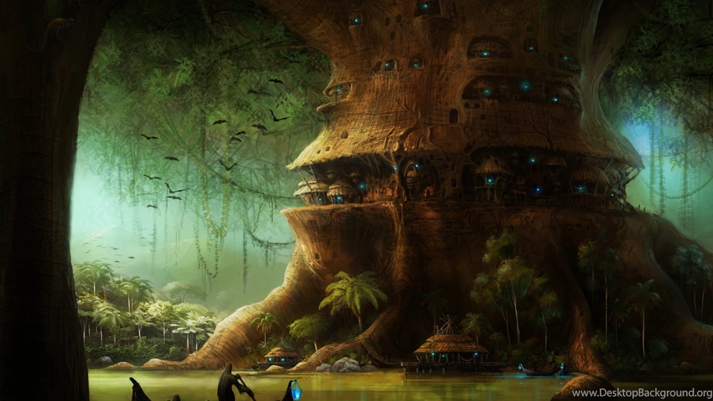Mystical Elven Village Wallpapers