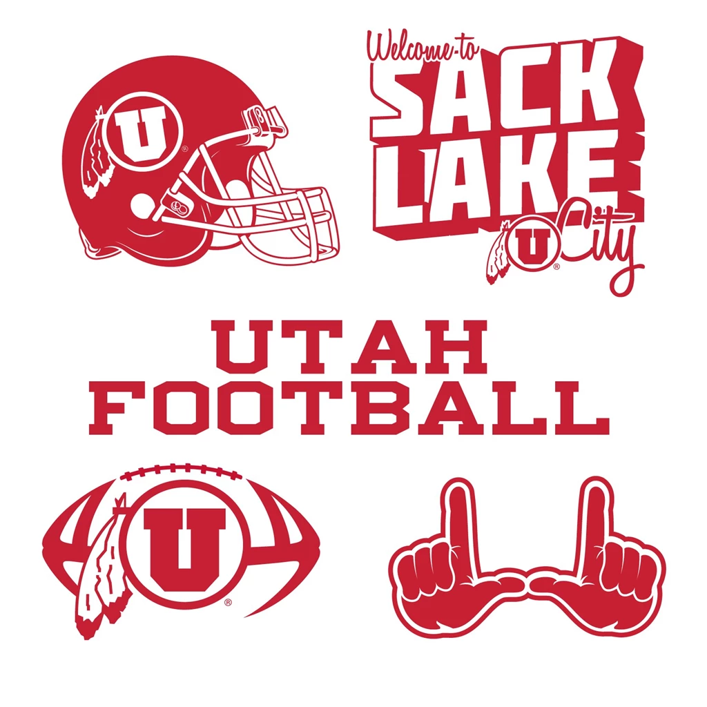 Utah Football – 4 8inch Vinyl Decal Pack – Dahlelama